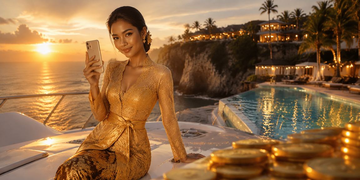 Seorang pengguna mengakses casino mobile di ponsel dengan antarmuka modern