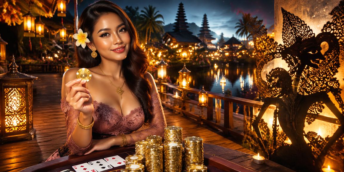 Pemain menikmati permainan kartu dengan suasana lampion khas Asia yang meriah