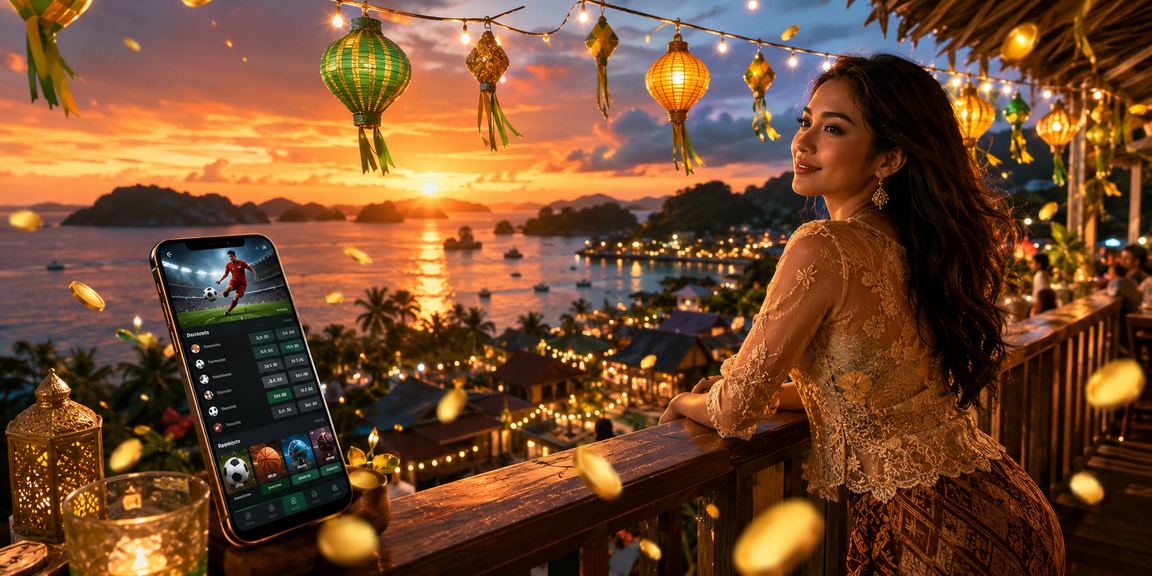 Pengguna menikmati taruhan olahraga melalui perangkat seluler di pasar malam Indonesia